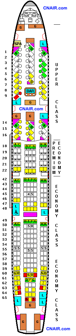 英国维珍航空公司空中客车A340-300(Suites)座位图