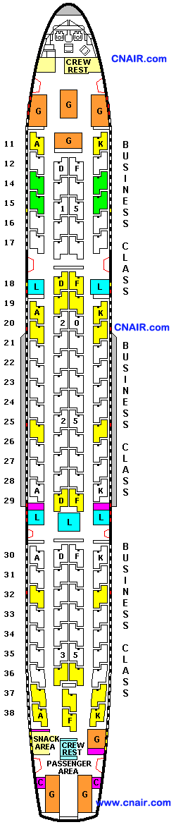 新加坡航空公司空中客车A340-500 (All Business Class)机型