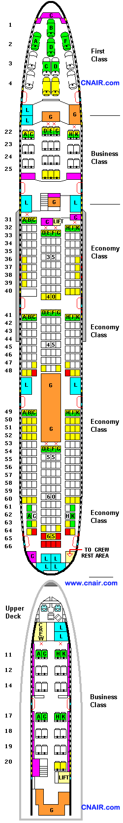 新加坡航空公司波音747-400 (Version 3)机型