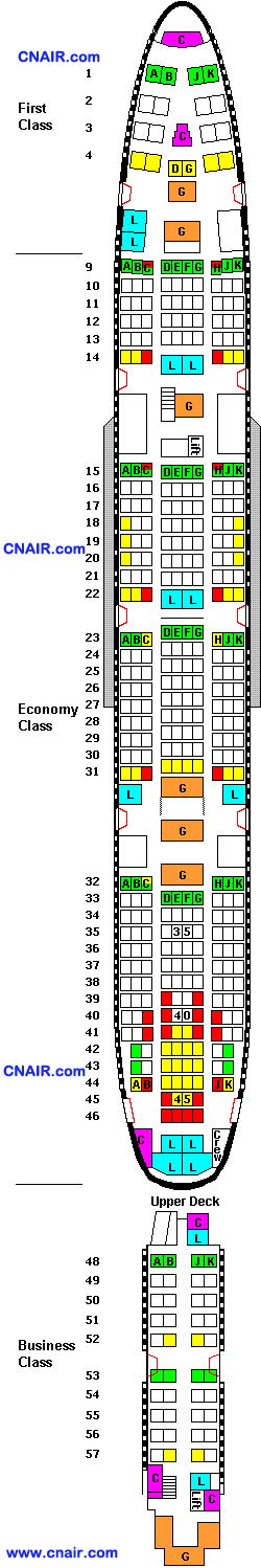 中国国际航空公司波音Boeing 747-400 (International)机型