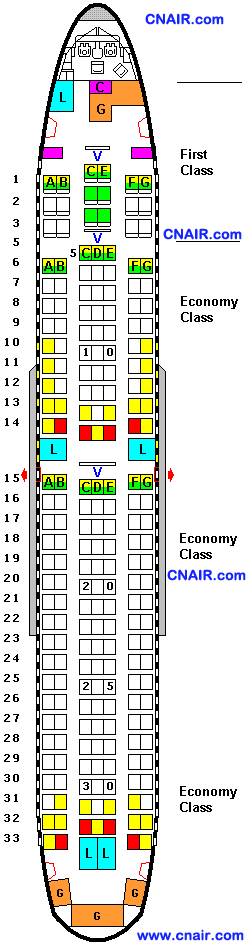 中国国际航空公司波音Boeing 767-200 (Two class)机型