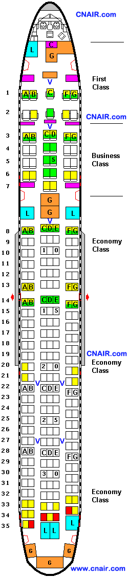 中国国际航空公司波音Boeing 767-300 (Three class)机型