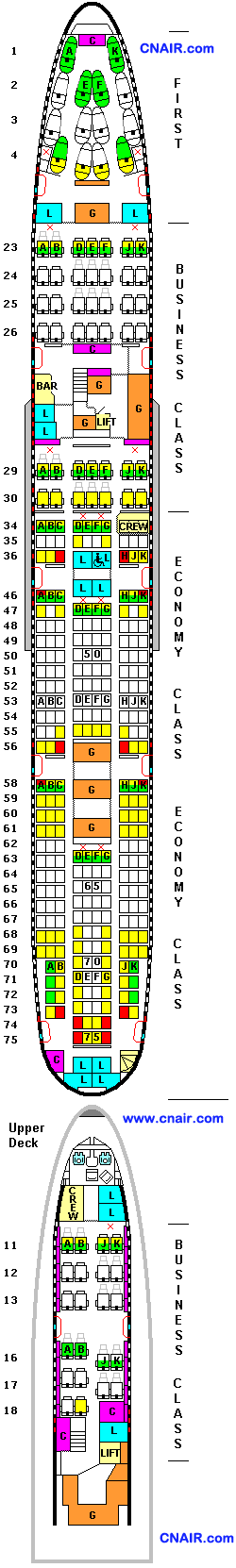 澳洲航空公司波音747-400ER (14, 64, 265)机型