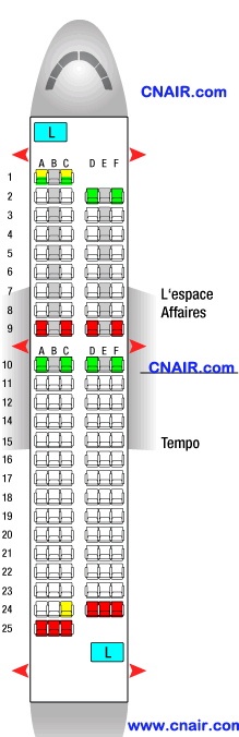 法国航空公司空中客车Airbus A319 (Europe - 133 Passengers)机型