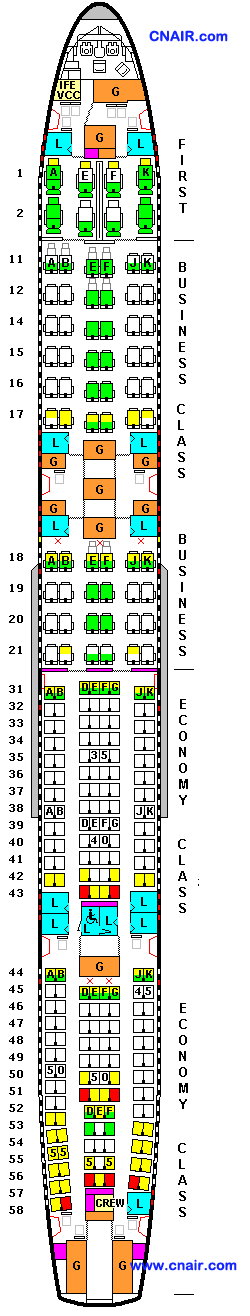 泰国航空公司空中客车A340-600 (Version 3461)机型
