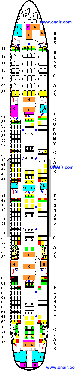 泰国航空公司波音 777-300 (Version 7731)机型