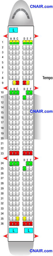 法国航空公司空中客车Airbus A321 (Metropole - 206 Passengers)机型