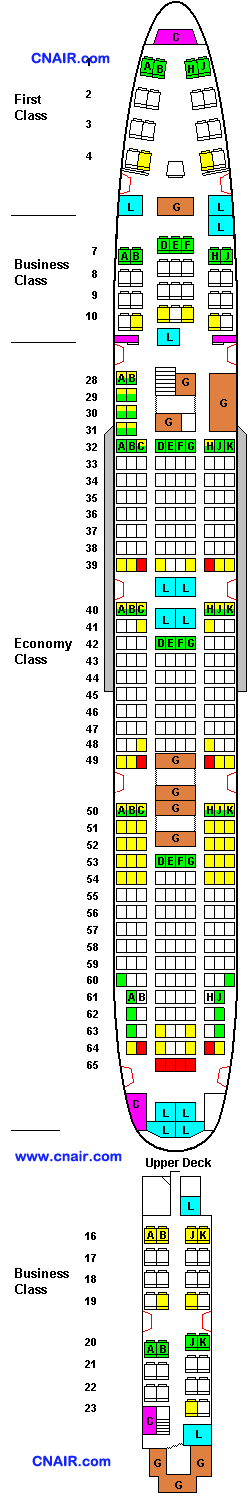 韩国航空公司波音747-400 (w/First Class)机型