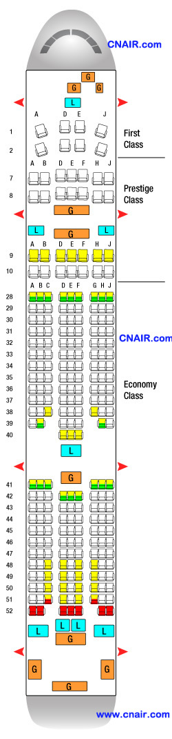 韩国航空公司波音777-200ER (248 seats) 机型