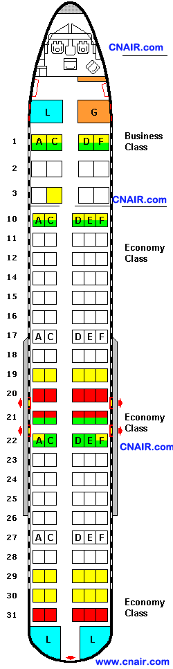 airtran航空公司波音boeing 717-200机型 航班座位图 中国航空