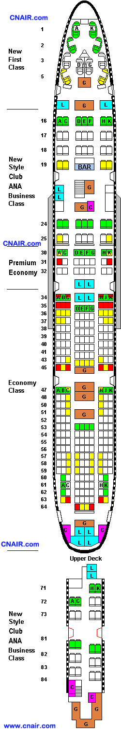 全日本航空公司波音Boeing 747-400 (323 seats) 机型