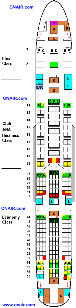 777-200er(international 机型 航班座位图 中国航空旅游网