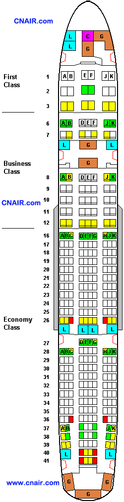 阿联酋航空公司波音777-200 (Three class)机型