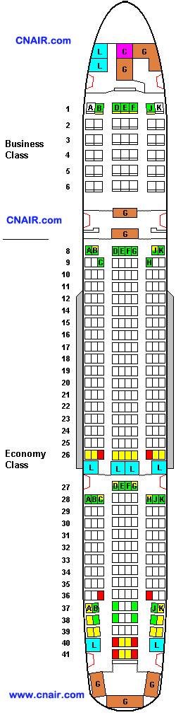 阿联酋航空公司波音 777-200 (Two class)机型