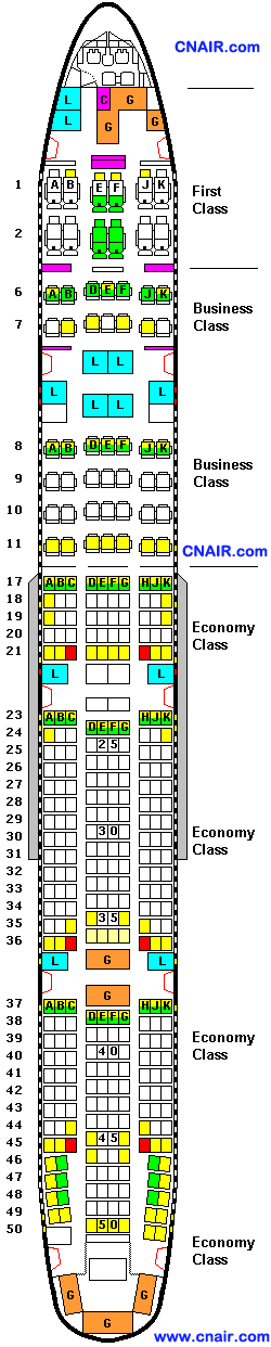 阿联酋航空公司波音777-300 (ER three class)机型