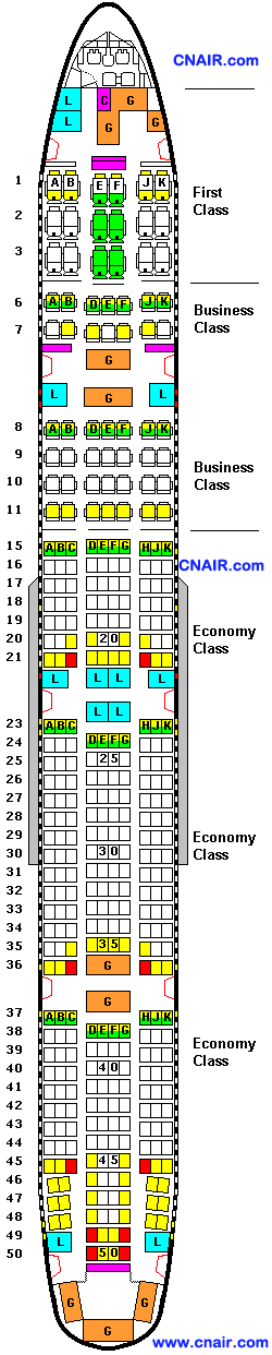 阿联酋航空公司波音777-300 (Three class)机型