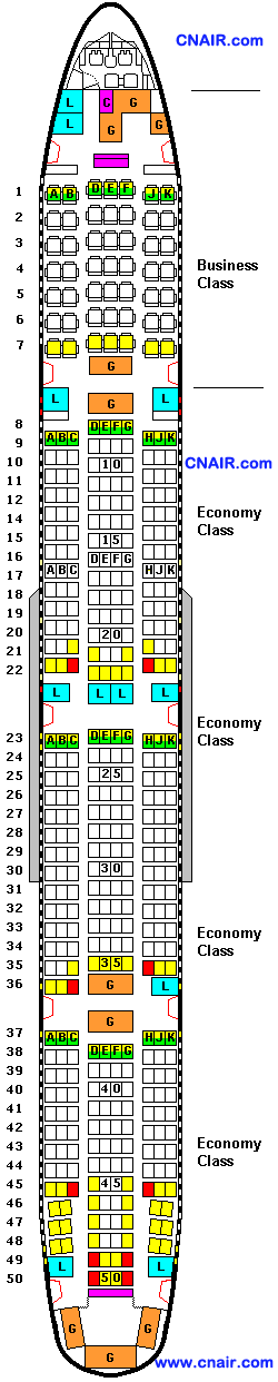 阿联酋航空公司波音777-300 (Two class)机型