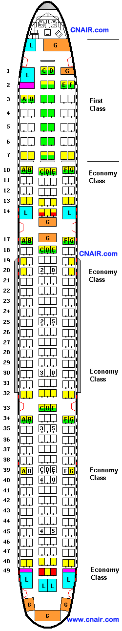 德尔塔航空公司波音767-400 (Domestic)机型