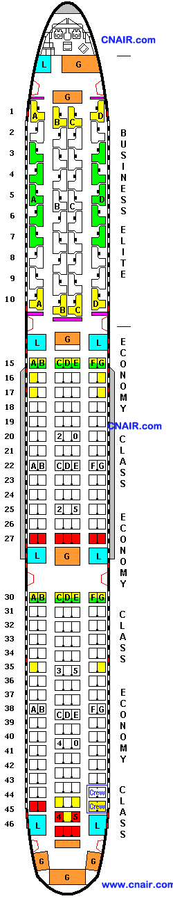 德尔塔航空公司波音767-400 ER (TransAtlantic - Full-flat beds)机型