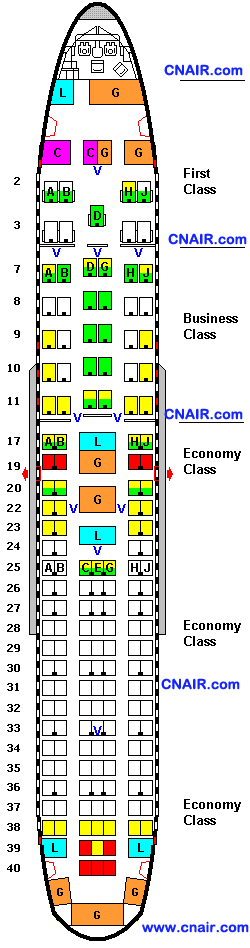美国航空公司波音Boeing 767-200 (Three class) 机型