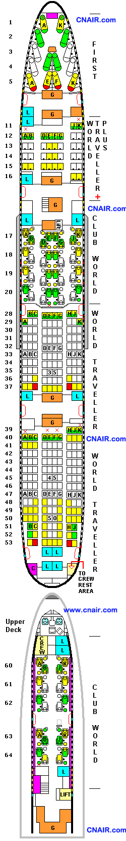 英航航空公司波音Boeing 747-400 (52Next Generation Club World) 机型