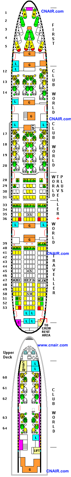 英航航空公司波音Boeing 747-400 (70Next Generation Club World)  机型