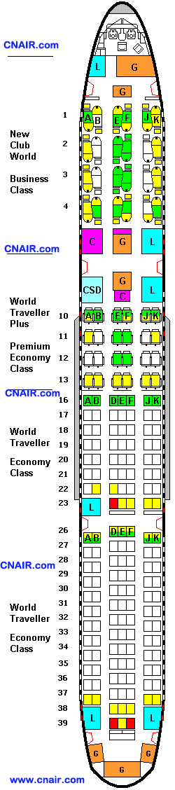 英航航空公司波音Boeing 767 (New Club World)机型