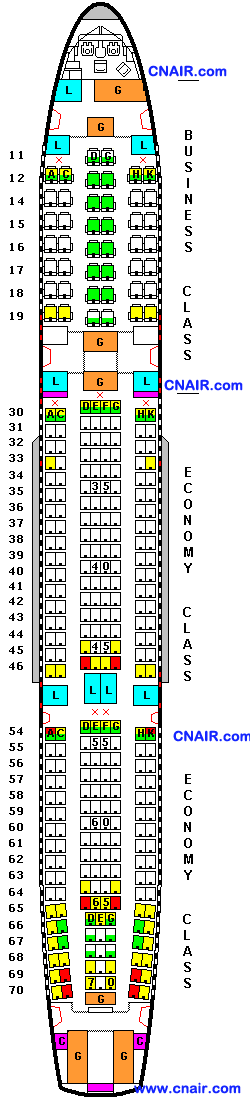 国泰航空公司空中客车Airbus A330-300 (Regional two class) 机型 