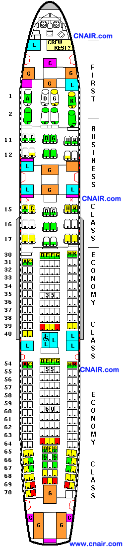 国泰航空公司空中客车Airbus A340-300 (Three class)机型 