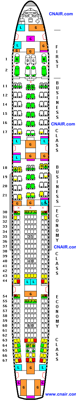 国泰航空公司空中客车Airbus A340-600 (Three class)机型 