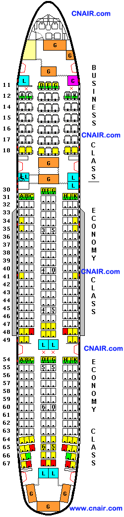 国泰航空公司波音Boeing 777-200 (Two class)机型 