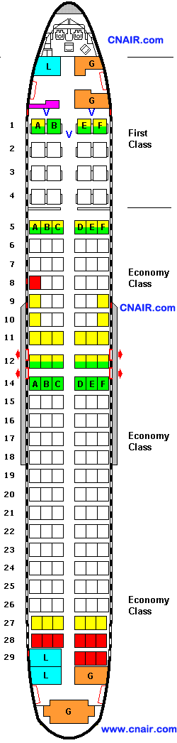 美国大陆航空公司波音737-800 (16 First Class seats) 机型