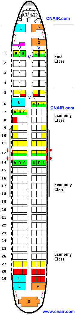 美国大陆航空公司波音737-800 (20 First Class seats) 机型