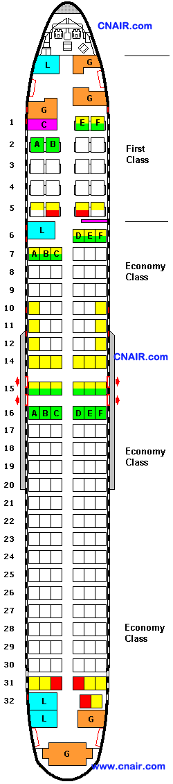 美国大陆航空公司波音 737-900 (Mid-lavatory)机型