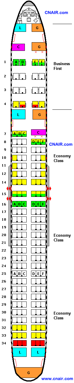 美国大陆航空公司波音757-200 (International)  机型