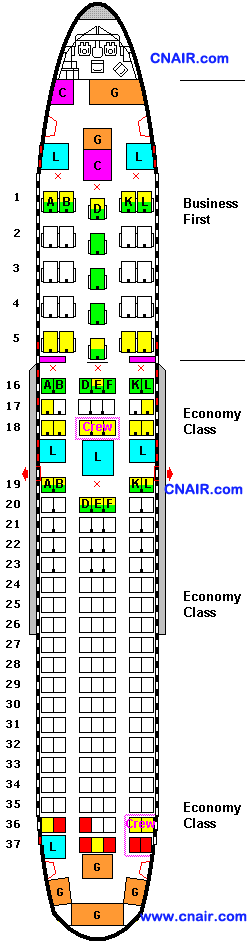 美国大陆航空公司波音767-200 (International)  机型